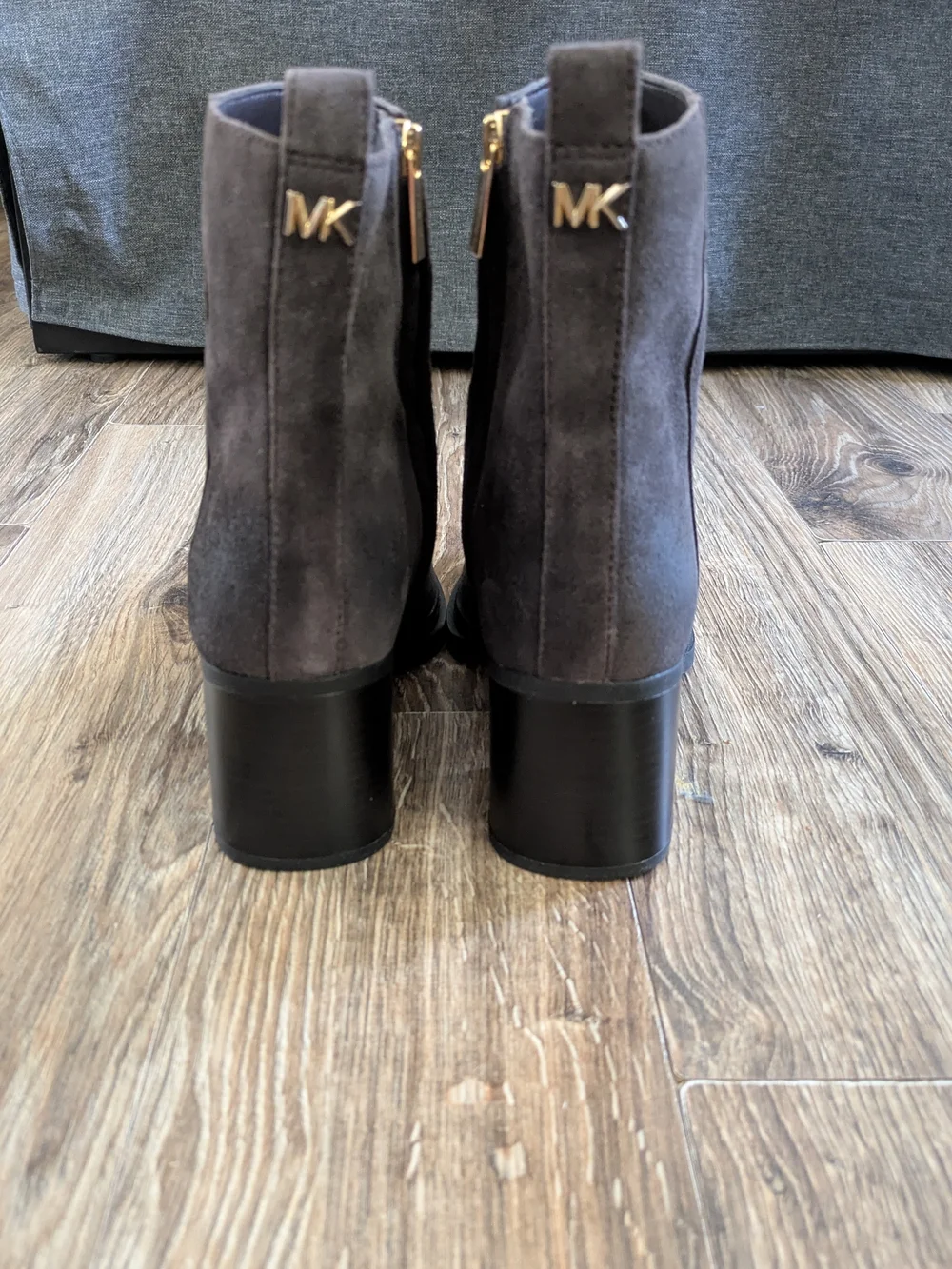 Michael Kors Purple Genuine Leather Suede Block Heel Ankle Booties 8.5